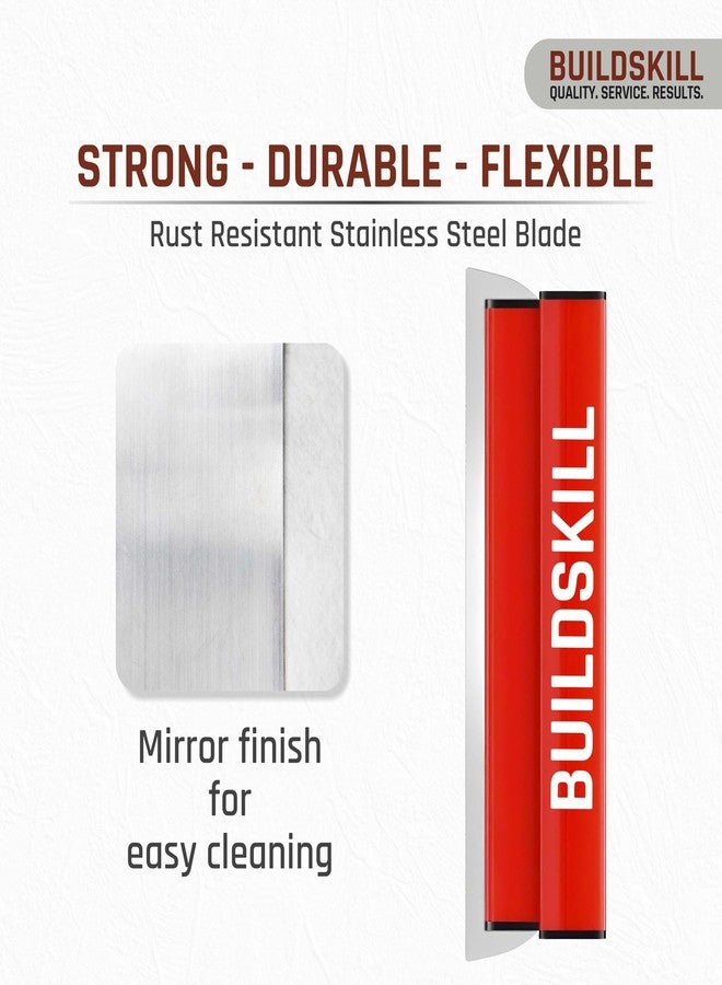 BUILDSKILL أداة تسوية شديدة التحمل من BUILDSKILL | شفرة من الفولاذ المقاوم للصدأ بطول 18 بوصة | مقبض مريح لتسوية معجون الجدران، وتشطيب الجدران الجافة، وملء الشقوق | شفرة قابلة للاستبدال مقاومة للصدأ | تصميم خفيف الوزن - Image 4